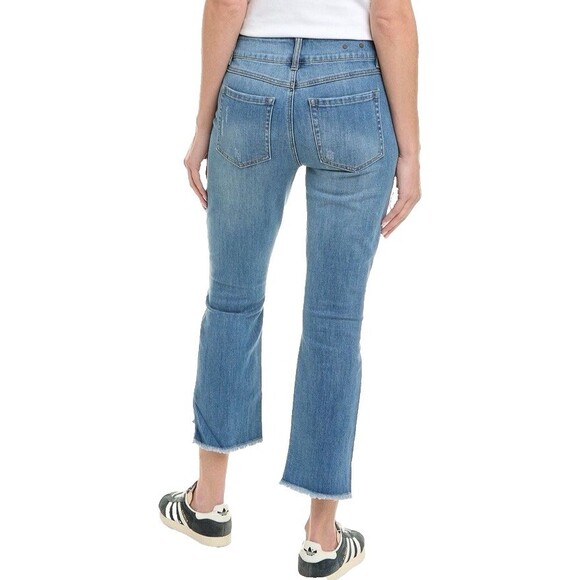 CABI Hi-Low Crop Jeans Size 2 Raw Hem Stretch Cropped Style #6070 - Picture 7 of 16